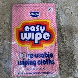 Vtg Magla Easy Wipe 10 Re-Usable Wiping Clothes Pink 24" x 14" Kitchen Cleaning